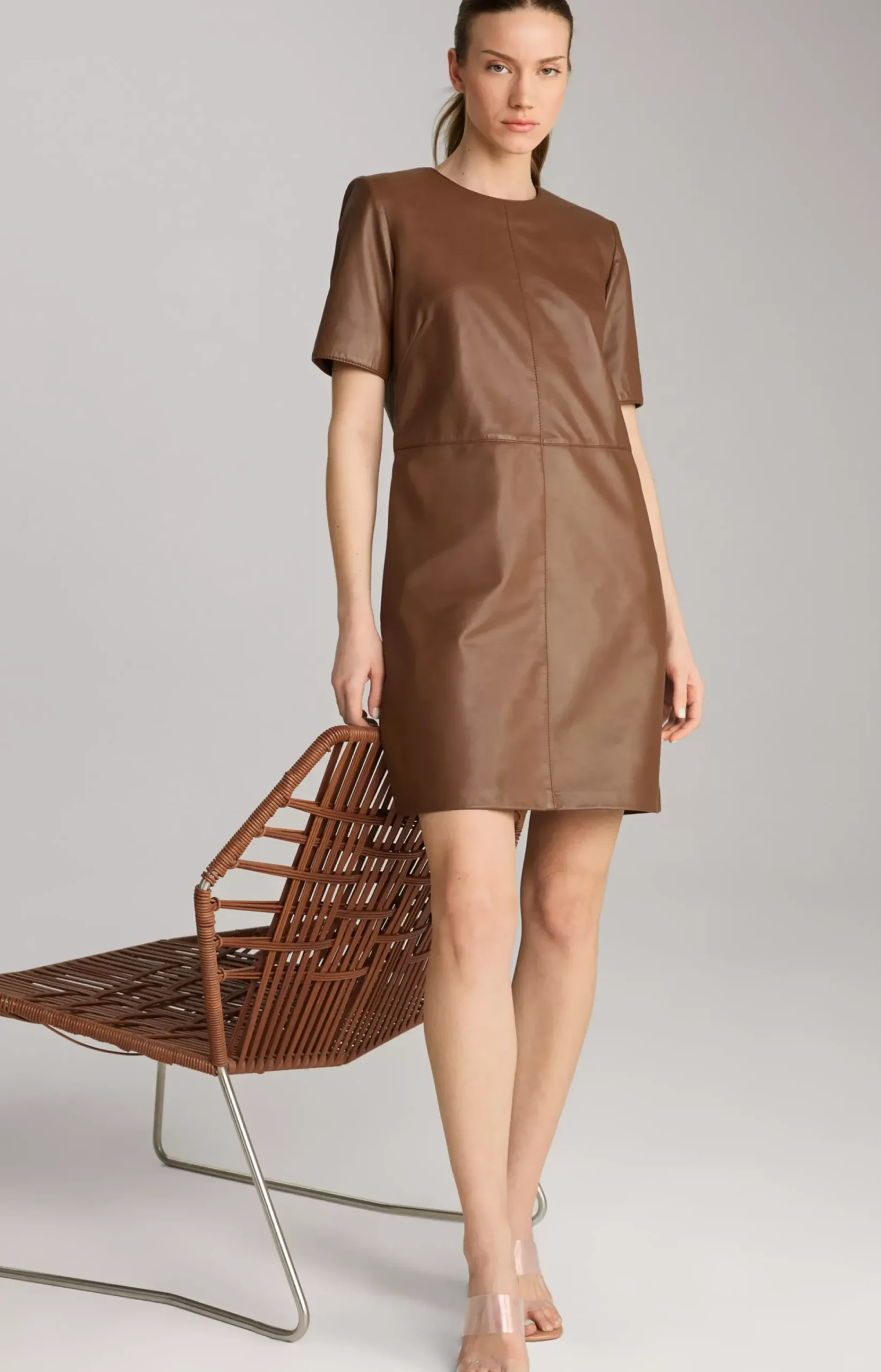 Leather Dress in Brown