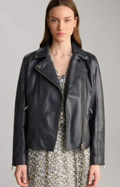 Leather Jacket in Navy
