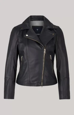 Leather Jacket in Navy