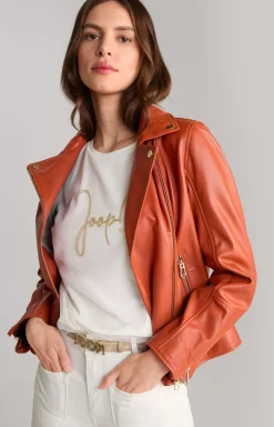 Leather Jacket in Orange