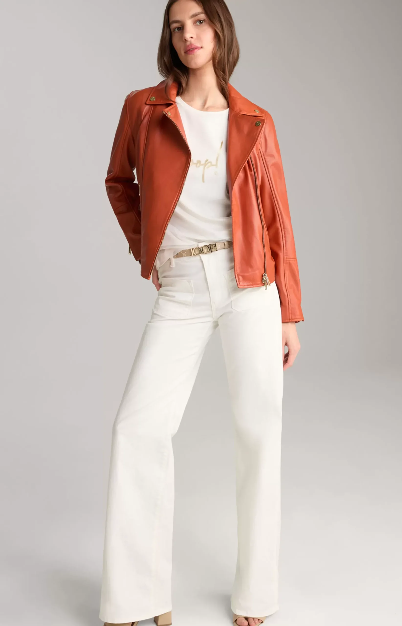 Leather Jacket in Orange