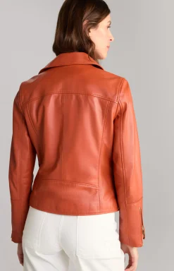 Leather Jacket in Orange