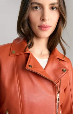 Leather Jacket in Orange