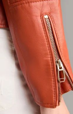 Leather Jacket in Orange