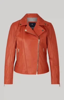 Leather Jacket in Orange