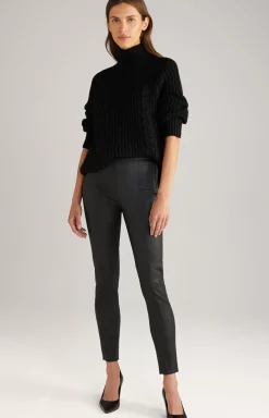 Leather Jeggings in Black