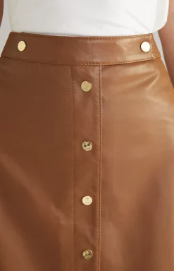 Leather Skirt in Brown