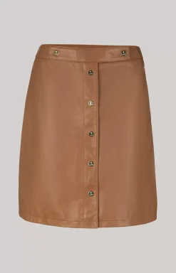 Leather Skirt in Brown