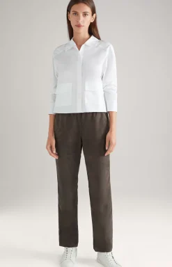 Leather Trousers in Grey/Brown