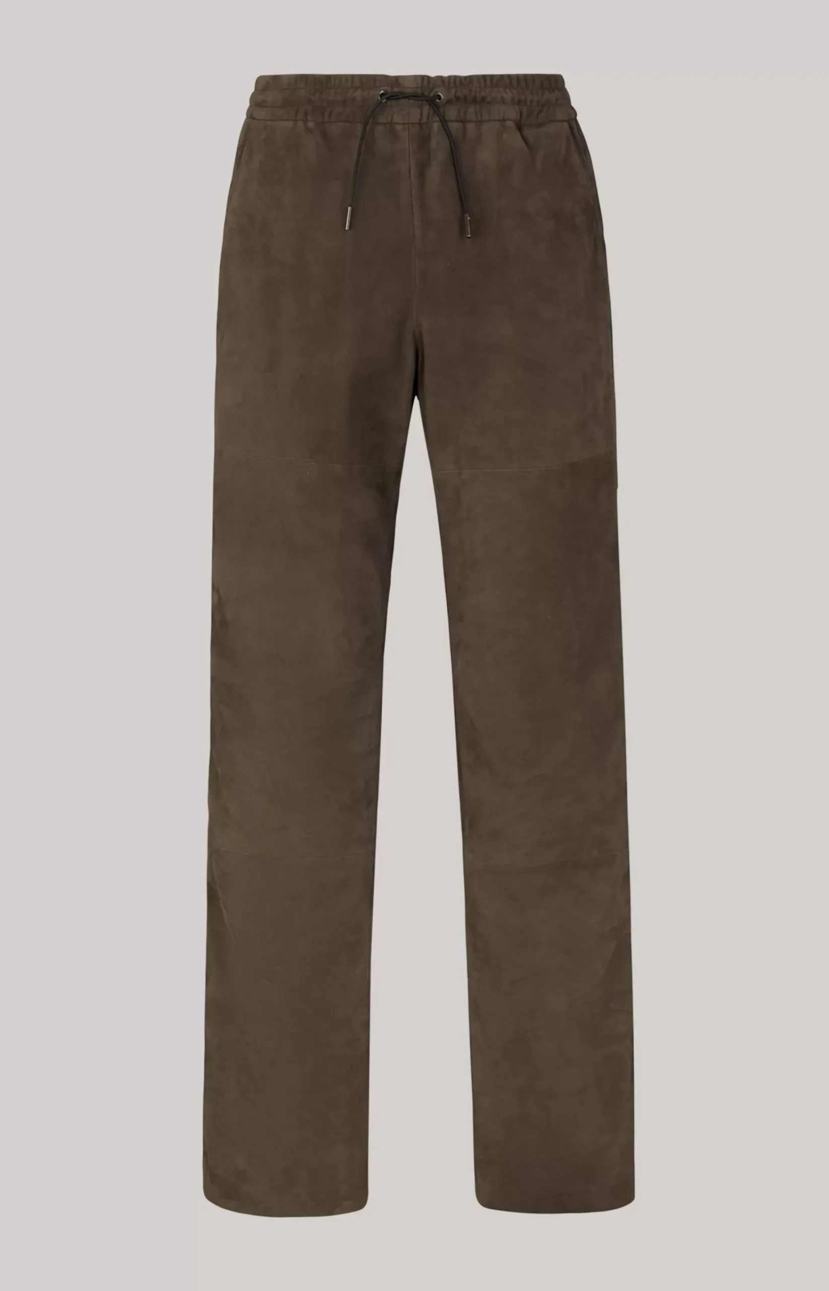 Leather Trousers in Grey/Brown
