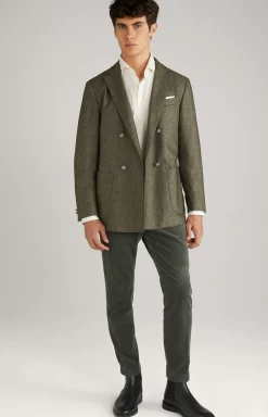 Lenderson double-breasted jacket in mottled green