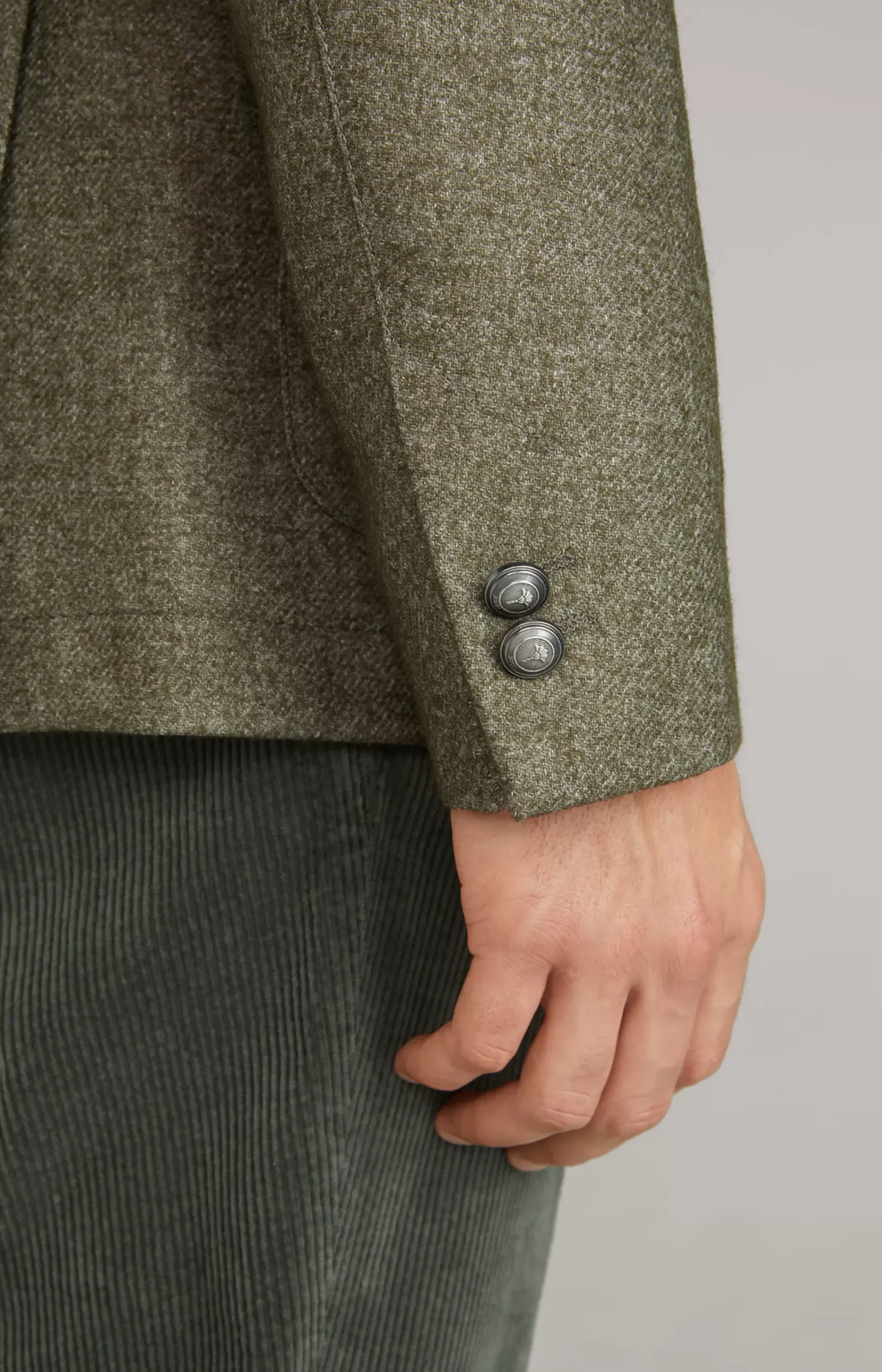 Lenderson double-breasted jacket in mottled green