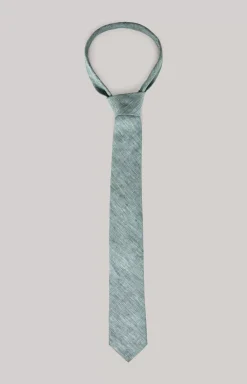 Linen Tie in Mottled Medium Green