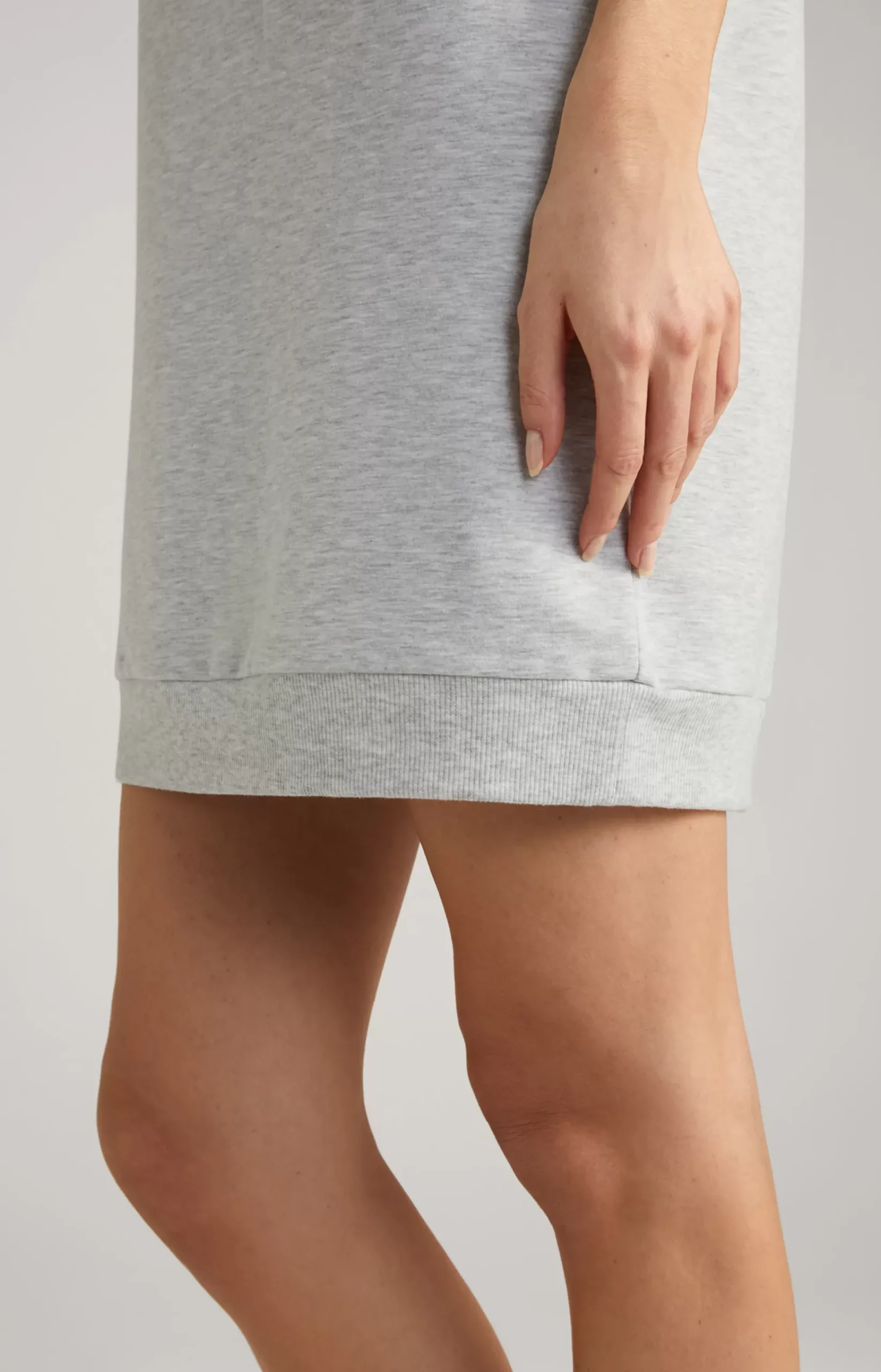 Long Loungewear Shirt in Grey Melange