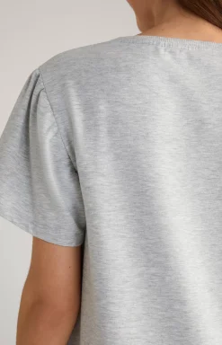Long Loungewear Shirt in Grey Melange