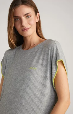 Long Loungewear Shirt in Grey Melange