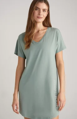 Long Loungewear Shirt in Sea Grass