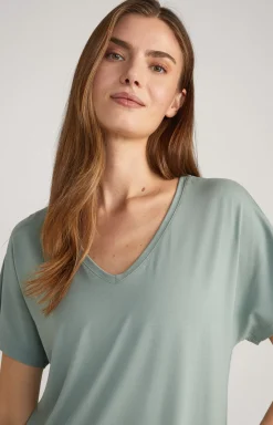 Long Loungewear Shirt in Sea Grass
