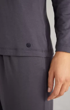 Long Sleeve Loungewear Top in Anthracite