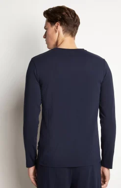 Long Sleeve Loungewear Top in Dark Blue