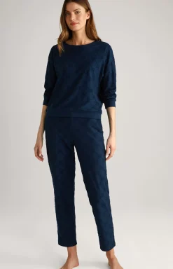 Long-Sleeve Loungewear Top in Dark Blue