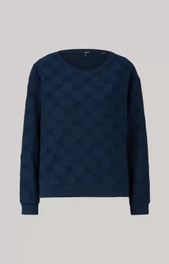 Long-Sleeve Loungewear Top in Dark Blue