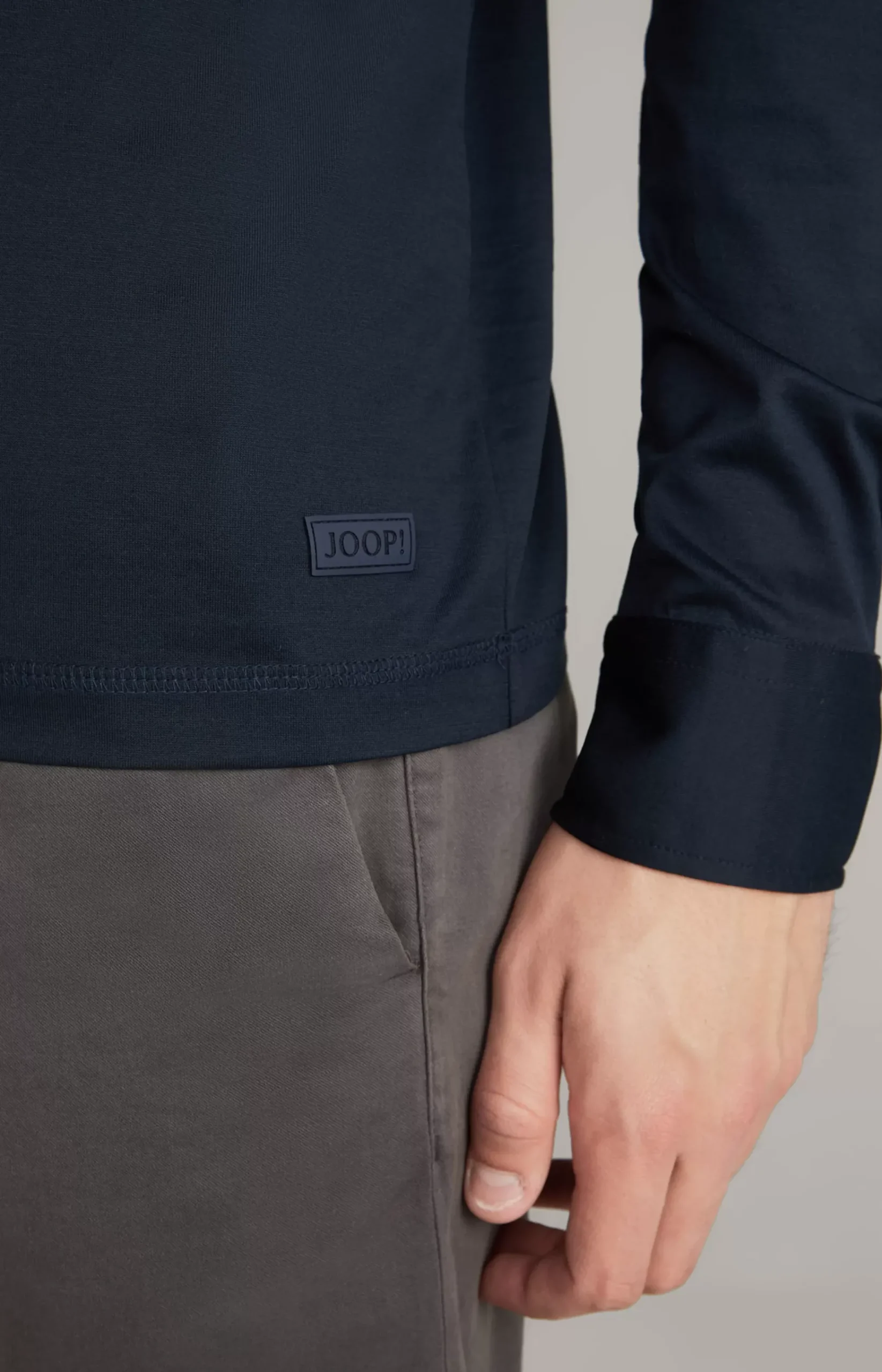 Long-sleeved Baldwin Polo Shirt in Dark Blue