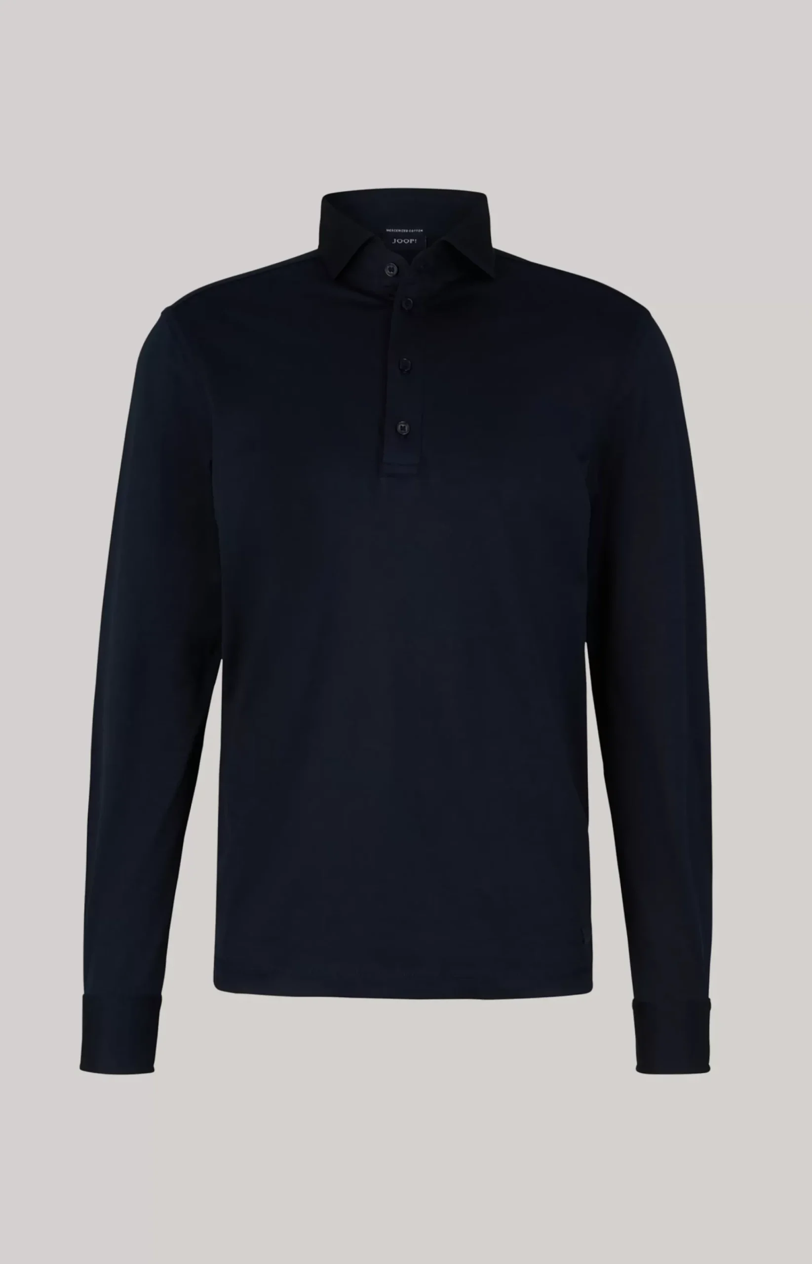 Long-sleeved Baldwin Polo Shirt in Dark Blue