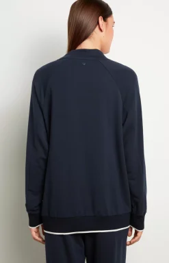 Long-sleeved loungewear top in Midnight Blue