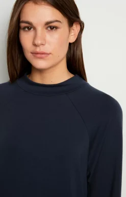 Long-sleeved loungewear top in Midnight Blue