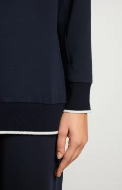 Long-sleeved loungewear top in Midnight Blue
