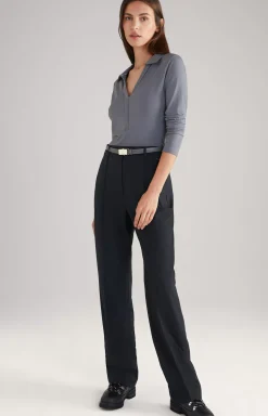 Long-sleeved Polo Shirt in Grey