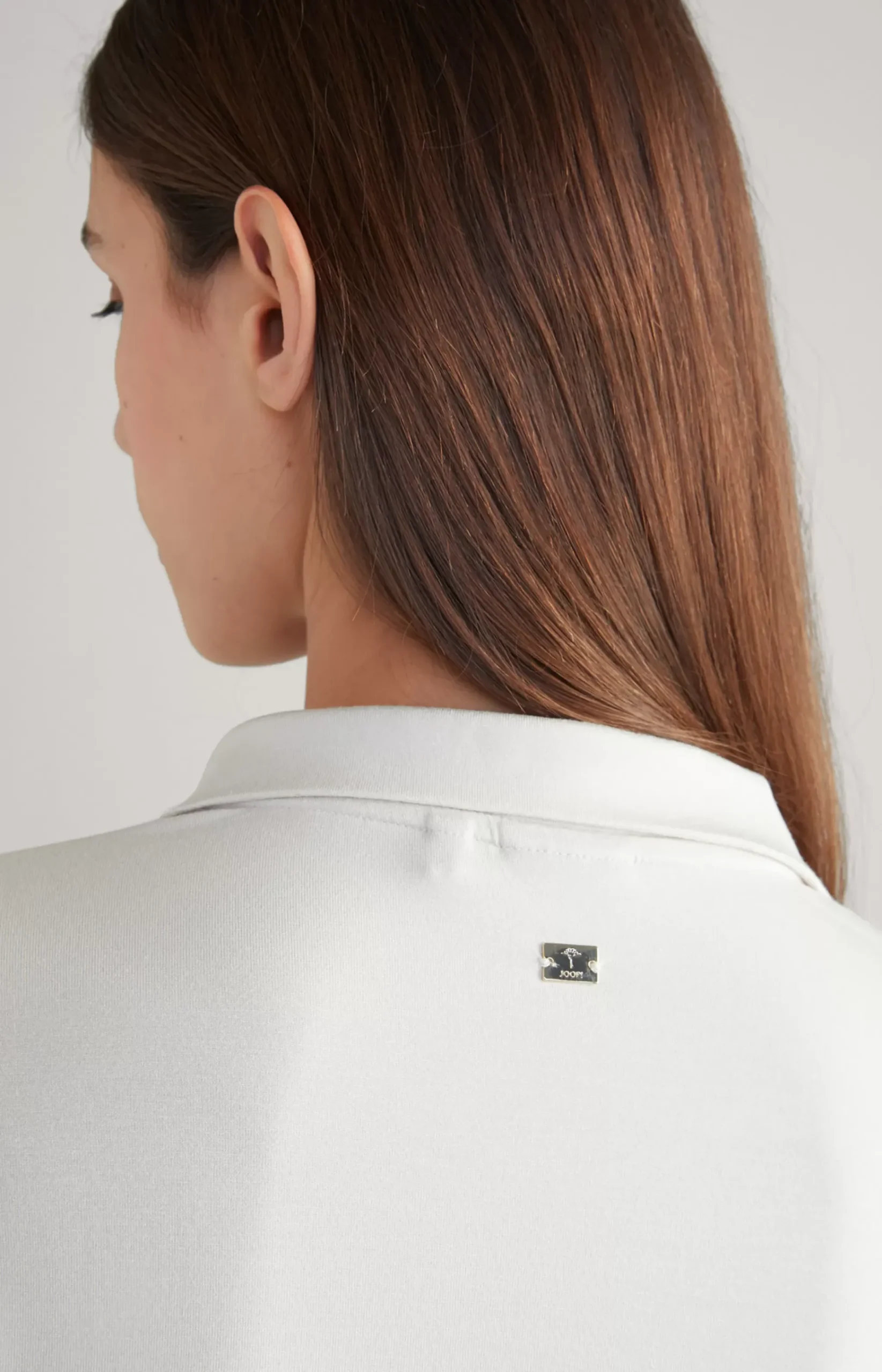 Long-sleeved Polo Shirt in Light Beige
