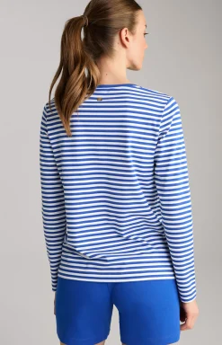Long-sleeved Shirt in Blue/White Stripes