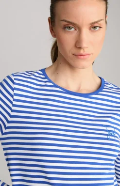 Long-sleeved Shirt in Blue/White Stripes