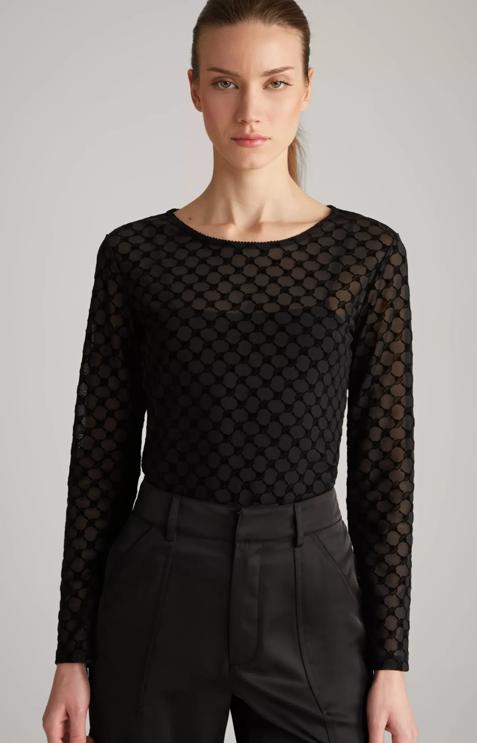 Long-sleeved Top in Black