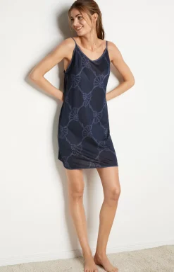 Loungewear dress in midnight blue