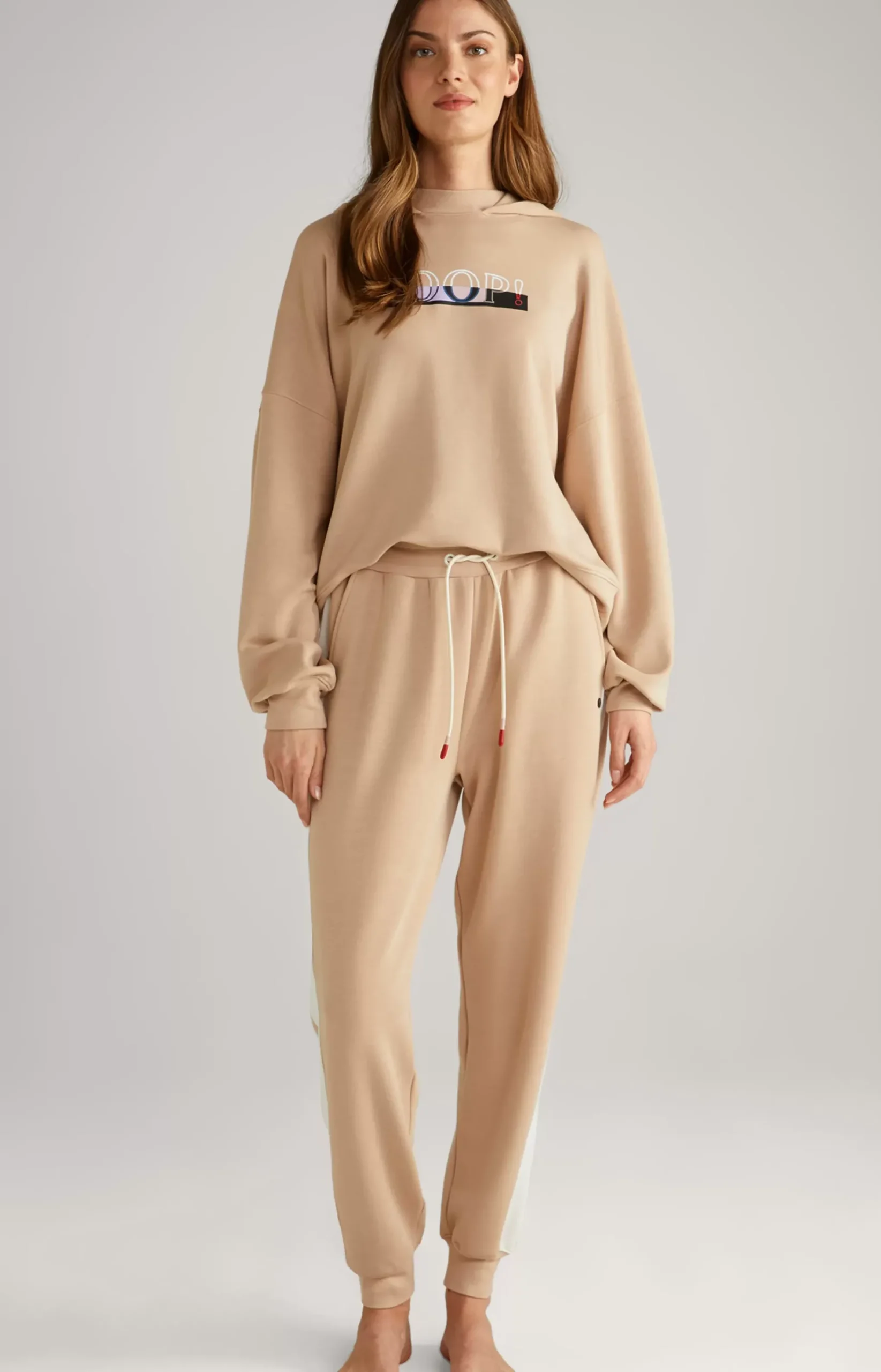 Loungewear Hoodie in Beige/Ecru