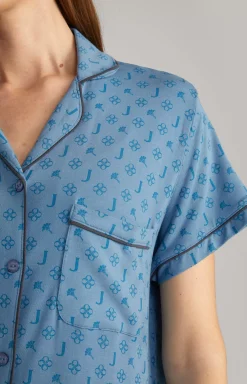 Loungewear Long Shirt in Ocean Blue