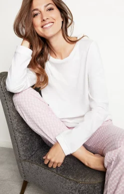 Loungewear long-sleeved top in White