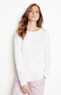 Loungewear long-sleeved top in White