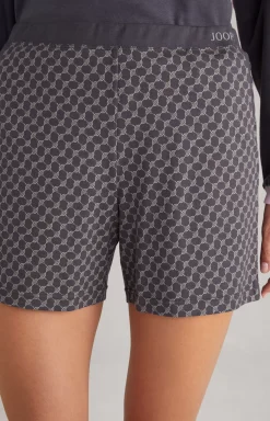 Loungewear shorts in patterned anthracite