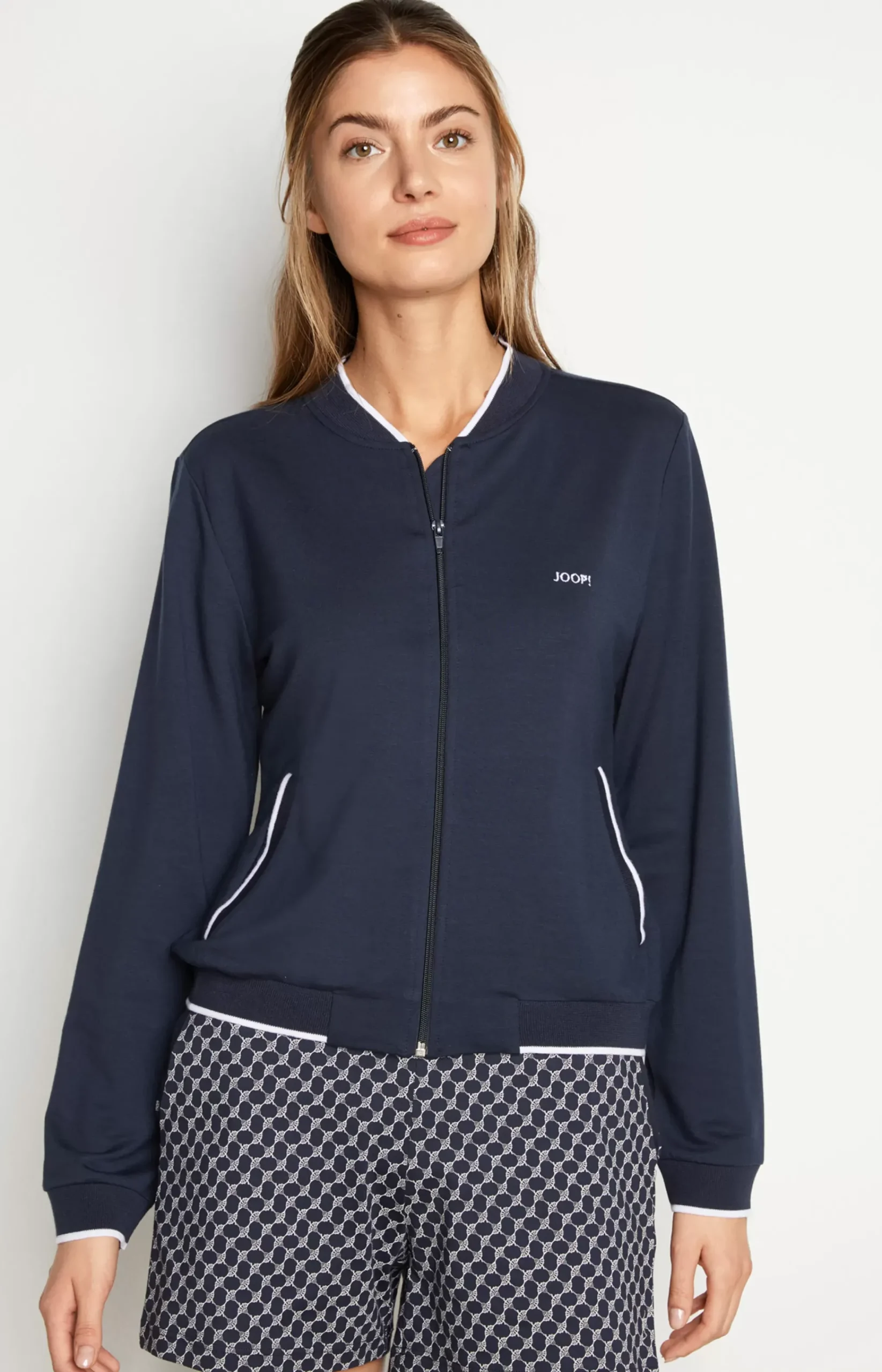 Loungewear Sweatshirt Jacket in Midnight Blue