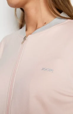 Loungewear sweatshirt jacket in pink/grey mélange