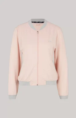 Loungewear sweatshirt jacket in pink/grey mélange