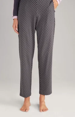 Loungewear trousers in patterned anthracite