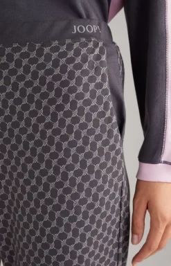Loungewear trousers in patterned anthracite
