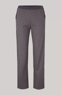 Loungewear trousers in patterned anthracite