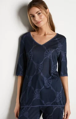 Loungewear T-shirt in midnight blue