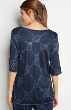 Loungewear T-shirt in midnight blue